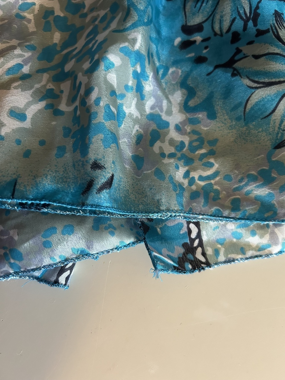 Vintage Sari Silk Magic Wrap Skirt Boho Teal Paisley Reversible Midi OSFM - Picture 10 of 10